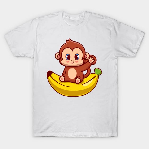 Cute Kawaii Monkey T-Shirt by Seedsplash